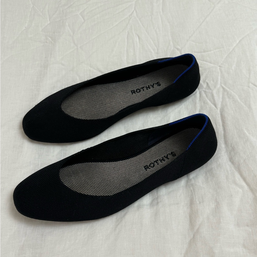 Rothy’s The Square Black Ballet Flat Knit Women’s Shoes Size 10 Classic Casual